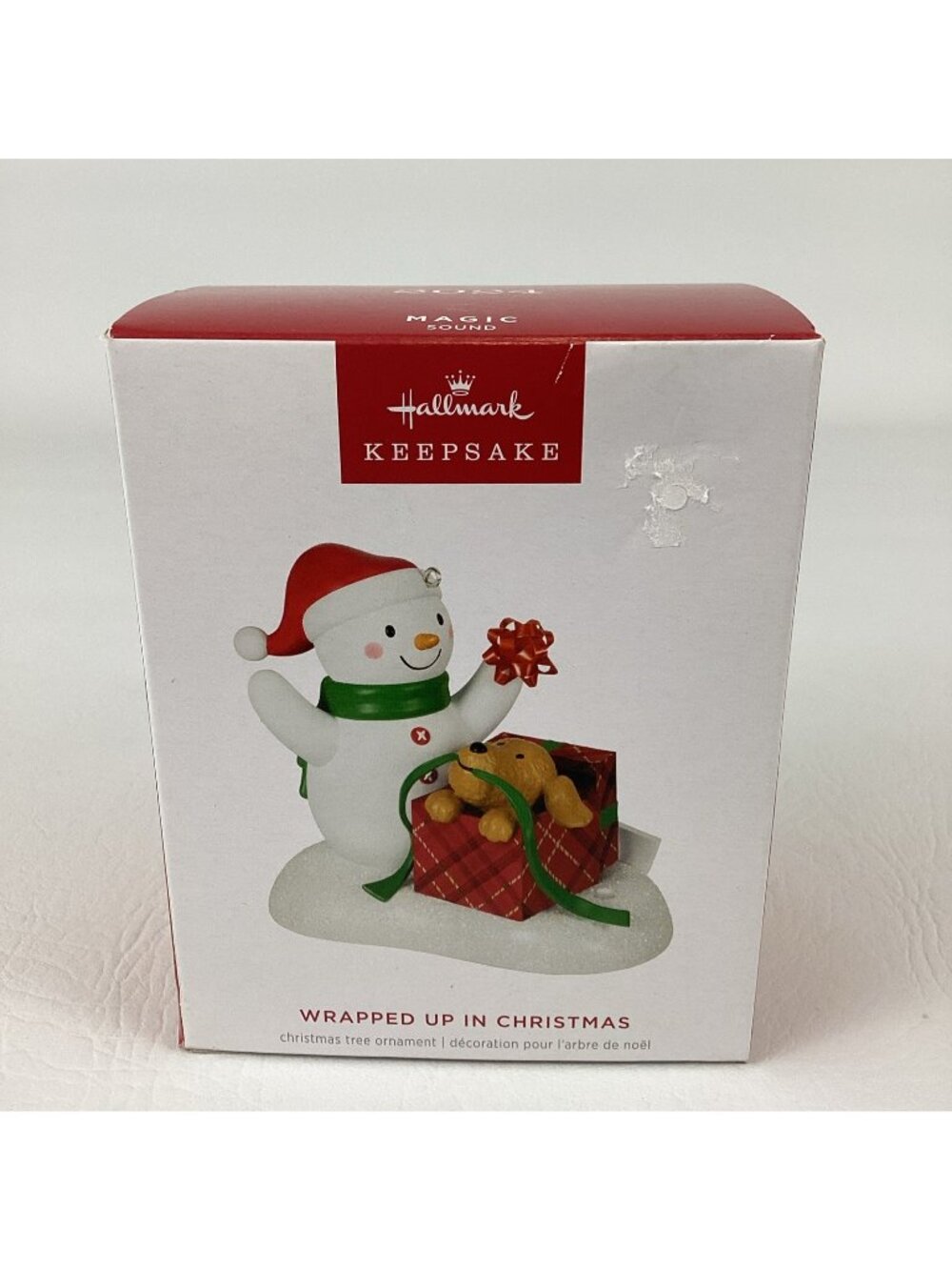Hallmark Wrapped up In Christmas Ornament Magic Sound Snowman Dog 2024 New